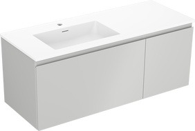 Mexen Orio 120 cm Bathroom Cabinet with Left Sink Otis, 1S, 1D, Gray Matte/White Matte - 91A13-12047-3-BBFF62-W18L01
