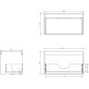 Mexen Orio 120 cm bathroom cabinet with Otis left sink, 1S, 1D, matte graphite/white matte - 91A13-12047-3-BBFF66-W18L01