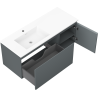 Mexen Orio bathroom cabinet 120 cm with Otis left sink, 1S, 1D, matte graphite/white matte - 91A13-12047-3-BBFF66-W18L01