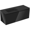 Mexen Orio 120 cm Bathroom Cabinet with Otis Left Sink, 1 Drawer, 1 Door, Black Gloss/Black Matte - 91A13-12047-3-BBFF70-W18L71