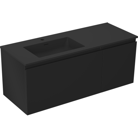 Mexen Orio 120 cm Bathroom Cabinet with Sink Otis Left, 1S, 1D, Black Matte - 91A13-12047-3-BBFF71-W18L71