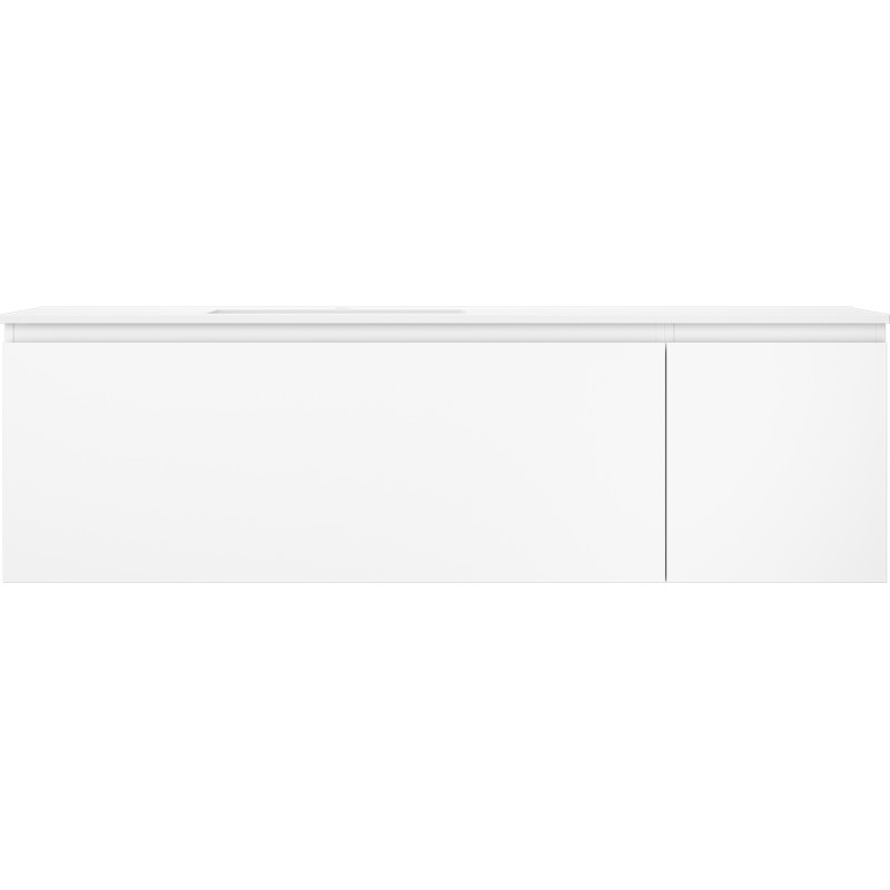 Mexen Orio Bathroom Cabinet 160 cm with Left Otis Sink, 1 Drawer, 1 Door, White Matte - 91A13-16047-3-BBFF01-W18L01