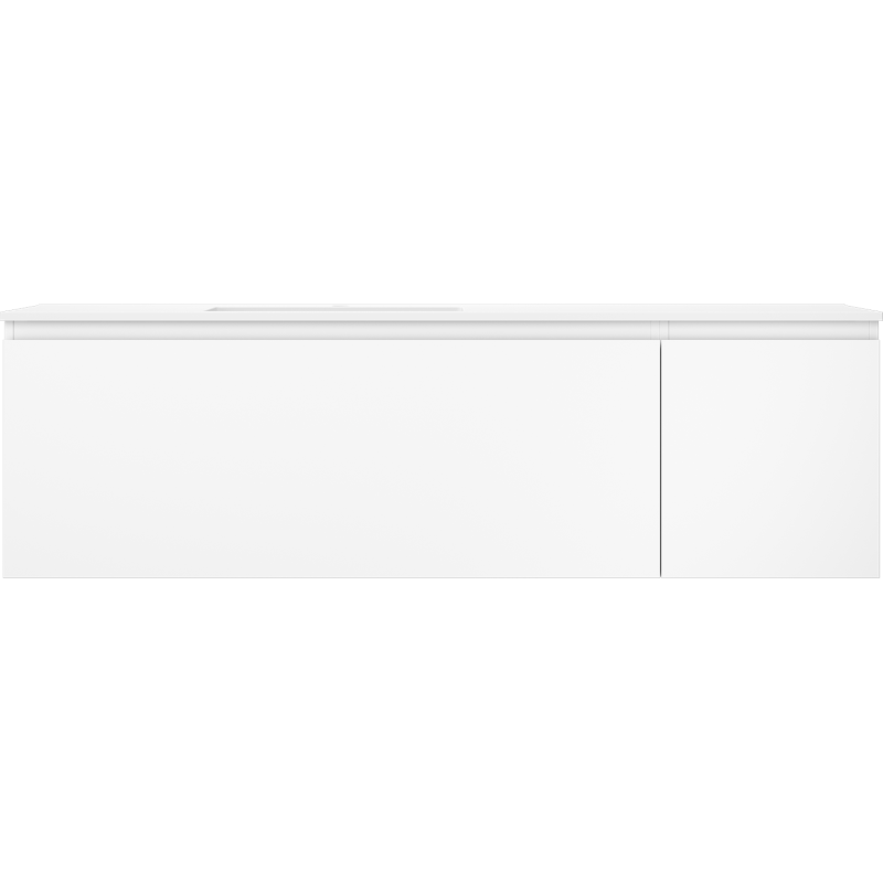 Mexen Orio bathroom cabinet 160 cm with Otis left sink, 1S, 1D, white matte - 91A13-16047-3-BBFF01-W18L01