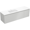 Mexen Orio bathroom cabinet 160 cm with Otis sink left, 1S, 1D, gray matte/white matte - 91A13-16047-3-BBFF62-W18L01