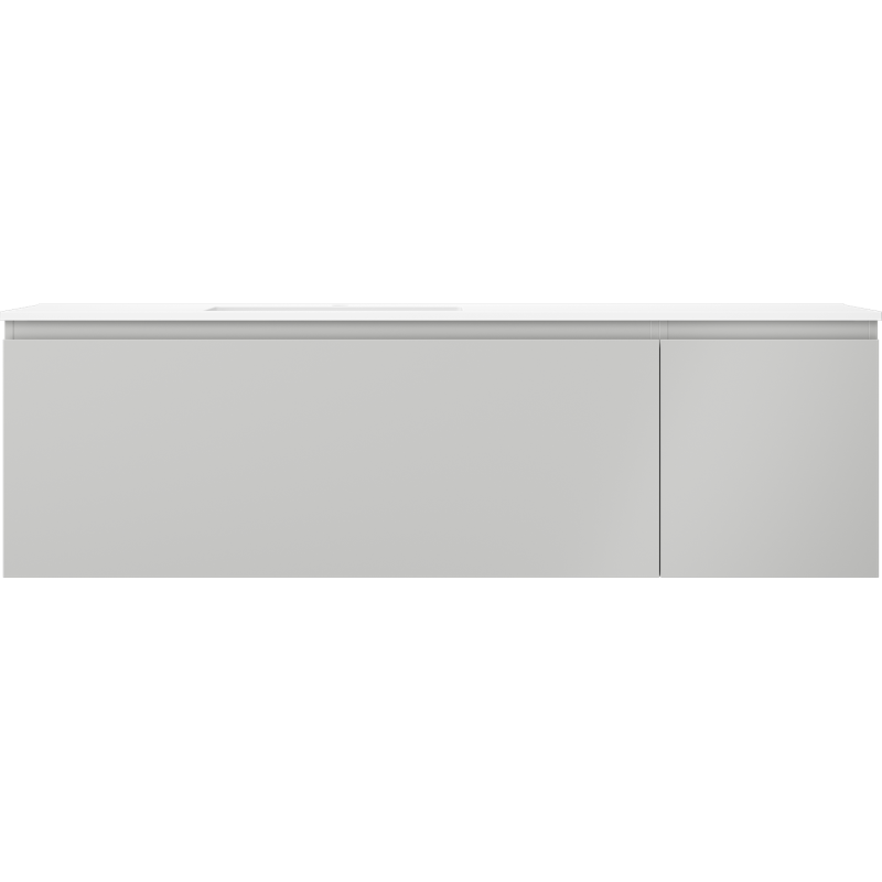 Mexen Orio bathroom cabinet 160 cm with Otis left sink, 1S, 1D, gray matte/white matte - 91A13-16047-3-BBFF62-W18L01