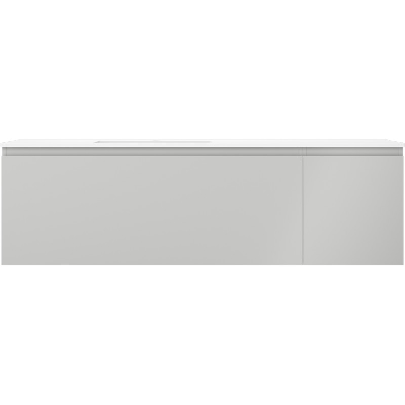 Mexen Orio bathroom cabinet 160 cm with Otis sink left, 1S, 1D, gray matte/white matte - 91A13-16047-3-BBFF62-W18L01
