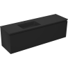 Mexen Orio 160 cm bathroom cabinet with left Otis sink, 1S, 1D, matte black - 91A13-16047-3-BBFF71-W18L71