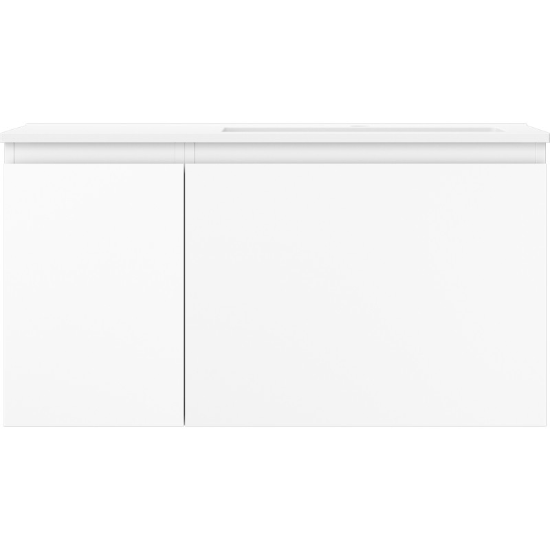 Mexen Orio 90 cm bathroom cabinet with right Otis sink, 1S, 1D, white matte - 91A13-09047-3-BBFF01-W18P01