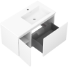 Mexen Orio bathroom cabinet 90 cm with Otis right sink, 1S, 1D, white matte - 91A13-09047-3-BBFF01-W18P01