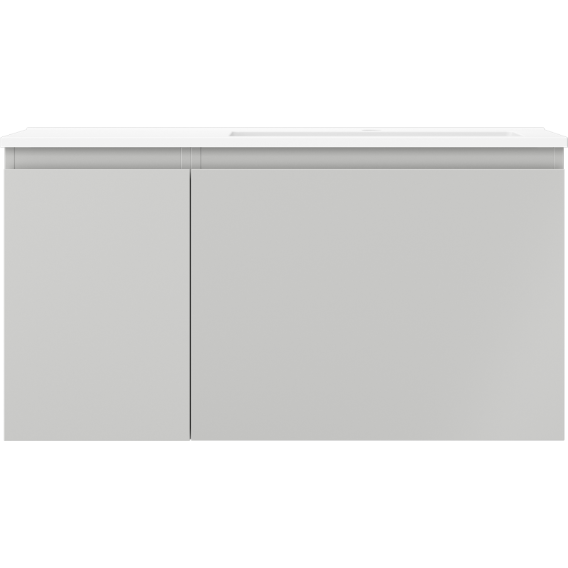Mexen Orio 90 cm Bathroom Cabinet with Otis Right Sink, 1S, 1D, Gray Matte/White Matte - 91A13-09047-3-BBFF62-W18P01