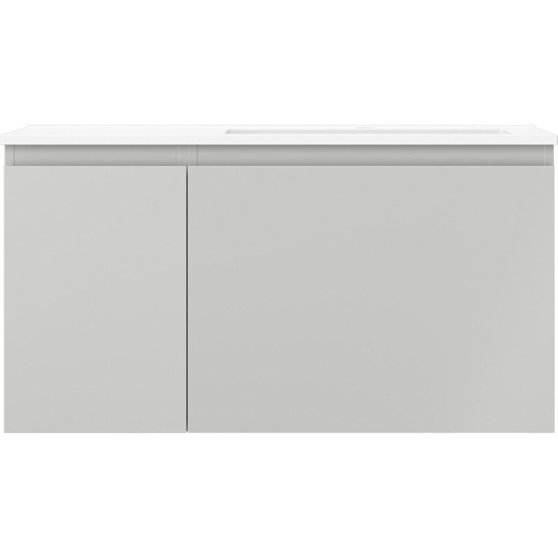 Mexen Orio 90 cm bathroom cabinet with Otis sink right, 1S, 1D, gray matte/white matte - 91A13-09047-3-BBFF62-W18P01