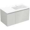 Mexen Orio 90 cm bathroom cabinet with Otis sink right, 1S, 1D, gray matte/white matte - 91A13-09047-3-BBFF62-W18P01