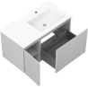 Mexen Orio 90 cm bathroom cabinet with Otis sink right, 1S, 1D, gray matte/white matte - 91A13-09047-3-BBFF62-W18P01
