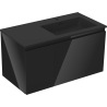 Mexen Orio 90 cm bathroom cabinet with right Otis sink, 1 drawer, 1 door, black gloss/black matte - 91A13-09047-3-BBFF70-W18P71