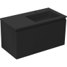 Mexen Orio bathroom cabinet 90 cm with Otis sink right, 1S, 1D, black matte - 91A13-09047-3-BBFF71-W18P71