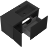 Mexen Orio bathroom cabinet 90 cm with Otis sink right, 1S, 1D, black matte - 91A13-09047-3-BBFF71-W18P71