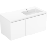 Mexen Orio 100 cm Bathroom Cabinet with Otis Right Sink, 1 Drawer, 1 Door, Matte White - 91A13-10047-3-BBFF01-W18P01