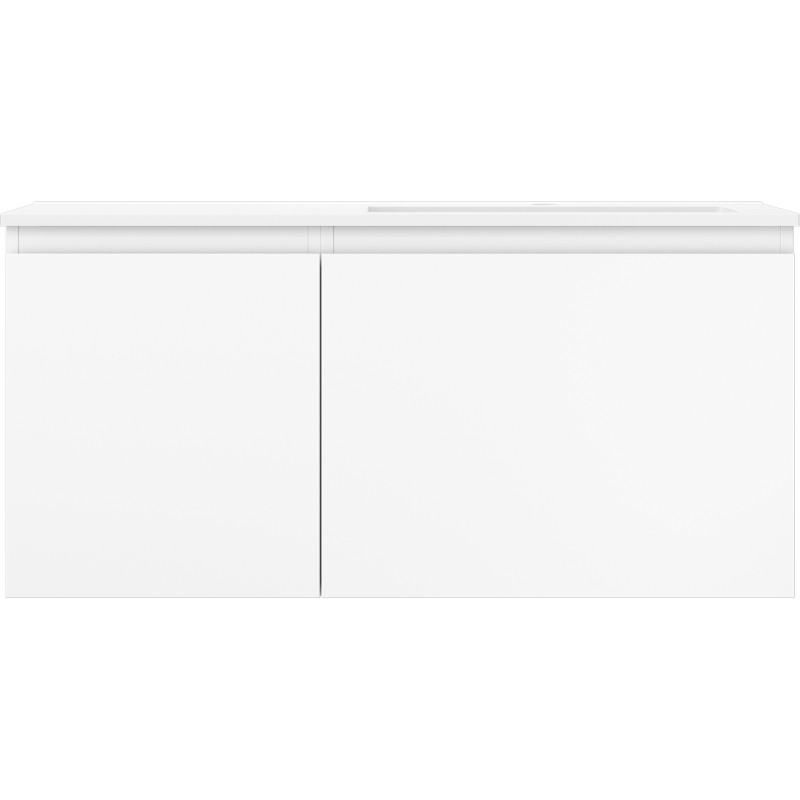 Mexen Orio 100 cm Bathroom Cabinet with Otis Right Sink, 1 Drawer, 1 Door, Matte White - 91A13-10047-3-BBFF01-W18P01