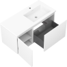 Mexen Orio 100 cm Bathroom Cabinet with Otis Right Sink, 1 Drawer, 1 Door, Matte White - 91A13-10047-3-BBFF01-W18P01