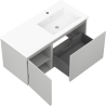 Mexen Orio 100 cm Bathroom Cabinet with Right Otis Sink, 1S, 1D, Gray Matte/White Matte - 91A13-10047-3-BBFF62-W18P01