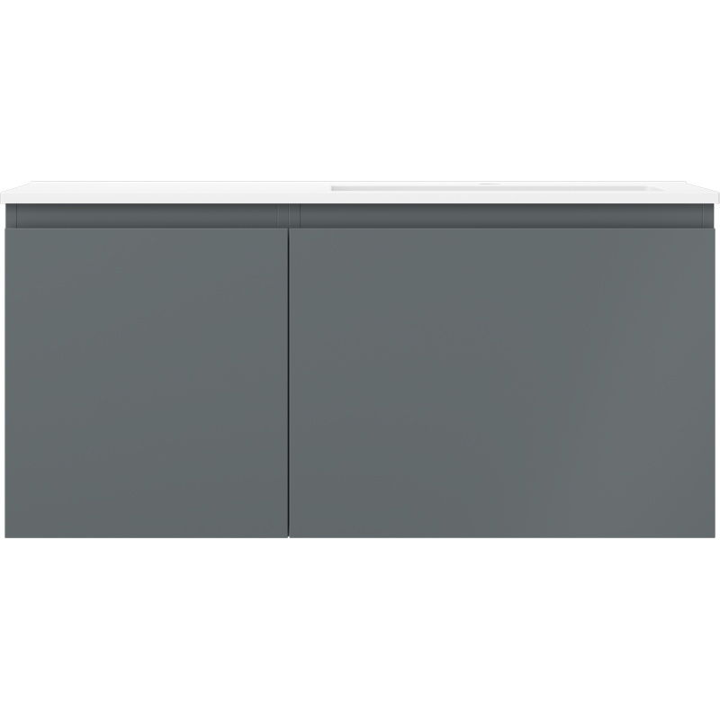 Mexen Orio bathroom cabinet 100 cm with Otis sink right, 1S, 1D, matte graphite/white matte - 91A13-10047-3-BBFF66-W18P01
