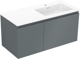 Mexen Orio bathroom cabinet 100 cm with right washbasin Otis, 1S, 1D, graphite matte/white matte - 91A13-10047-3-BBFF66-W18P01