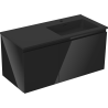 Mexen Orio bathroom cabinet 100 cm with right Otis sink, 1S, 1D, black gloss/black matte - 91A13-10047-3-BBFF70-W18P71