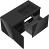 Mexen Orio bathroom cabinet 100 cm with right Otis sink, 1S, 1D, black gloss/black matte - 91A13-10047-3-BBFF70-W18P71