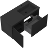 Mexen Orio 100 cm bathroom cabinet with right Otis sink, 1D, 1S, black matte - 91A13-10047-3-BBFF71-W18P71