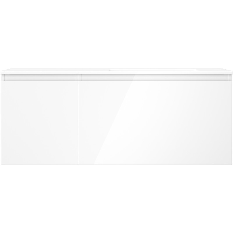 Mexen Orio bathroom cabinet 120 cm with Otis sink right, 1S, 1D, white gloss - 91A13-12047-3-BBFF00-W18P00