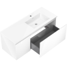 Mexen Orio bathroom cabinet 120 cm with Otis sink right, 1S, 1D, white gloss - 91A13-12047-3-BBFF00-W18P00