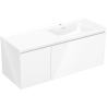 Mexen Orio bathroom cabinet 120 cm with Otis sink right, 1S, 1D, white gloss - 91A13-12047-3-BBFF00-W18P00