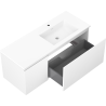 Mexen Orio bathroom cabinet 120 cm with Otis sink on the right, 1S, 1D, white matte - 91A13-12047-3-BBFF01-W18P01