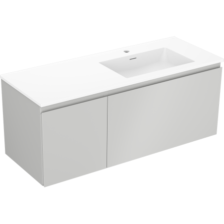 Mexen Orio 120 cm bathroom cabinet with Otis right sink, 1S, 1D, matte gray/white matte - 91A13-12047-3-BBFF62-W18P01