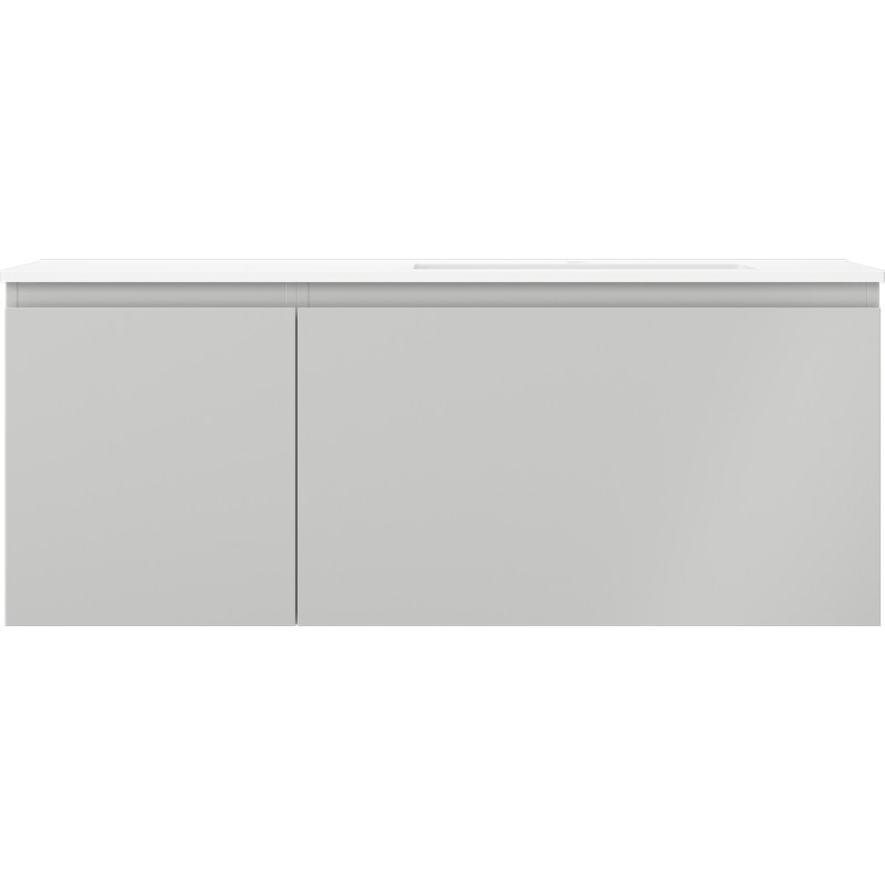 Mexen Orio 120 cm bathroom cabinet with Otis right sink, 1S, 1D, matte gray/white matte - 91A13-12047-3-BBFF62-W18P01