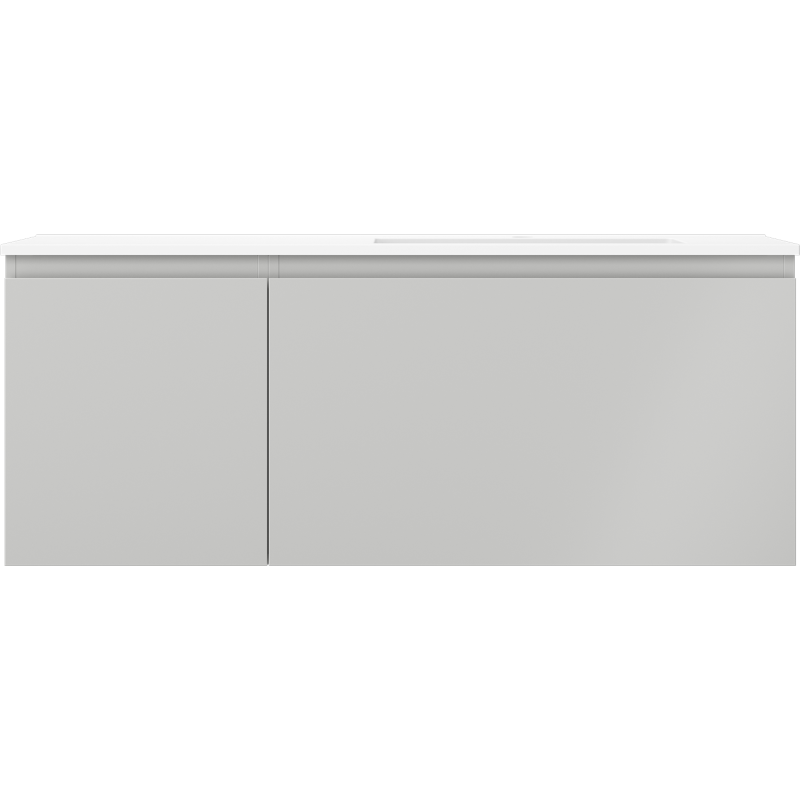 Mexen Orio bathroom cabinet 120 cm with Otis sink right, 1S, 1D, gray matte/white matte - 91A13-12047-3-BBFF62-W18P01
