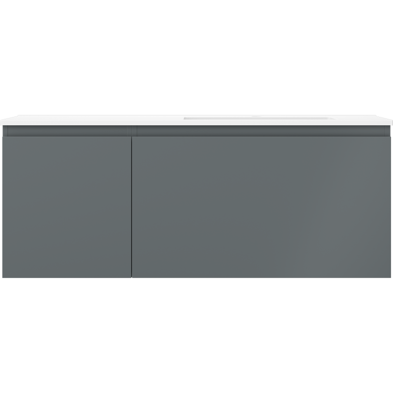 Mexen Orio bathroom cabinet 120 cm with Otis right sink, 1S, 1D, graphite matte/white matte - 91A13-12047-3-BBFF66-W18P01