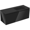 Mexen Orio bathroom cabinet 120 cm with Otis sink right, 1S, 1D, black gloss/matte black - 91A13-12047-3-BBFF70-W18P71