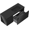 Mexen Orio bathroom cabinet 120 cm with Otis sink right, 1S, 1D, black gloss/matte black - 91A13-12047-3-BBFF70-W18P71