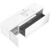 Mexen Orio 160 cm bathroom cabinet with Otis right sink, 1S, 1D, white gloss - 91A13-16047-3-BBFF00-W18P00