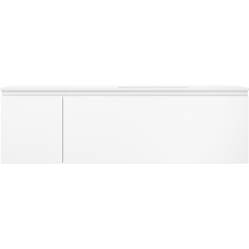 Mexen Orio 160 cm bathroom cabinet with right Otis sink, 1S, 1D, white matte - 91A13-16047-3-BBFF01-W18P01