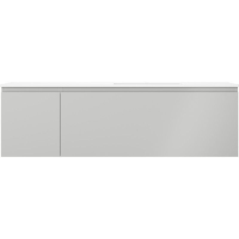 Mexen Orio bathroom cabinet 160 cm with Otis right sink, 1S, 1D, gray matte/white matte - 91A13-16047-3-BBFF62-W18P01