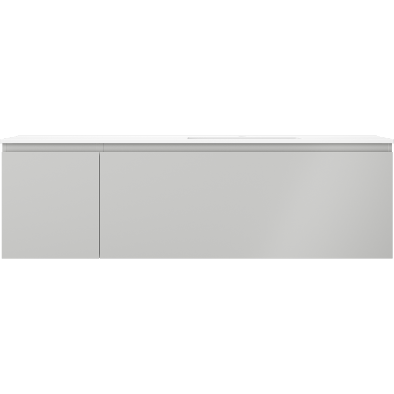 Mexen Orio bathroom cabinet 160 cm with right Otis sink, 1S, 1D, gray matte/white matte - 91A13-16047-3-BBFF62-W18P01