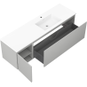 Mexen Orio bathroom cabinet 160 cm with Otis right sink, 1S, 1D, gray matte/white matte - 91A13-16047-3-BBFF62-W18P01