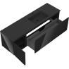 Mexen Orio 160 cm bathroom cabinet with right sink Otis, 1S, 1D, black gloss/black matte - 91A13-16047-3-BBFF70-W18P71