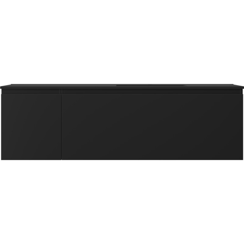 Mexen Orio 160 cm bathroom cabinet with right sink Otis, 1S, 1D, black matte - 91A13-16047-3-BBFF71-W18P71