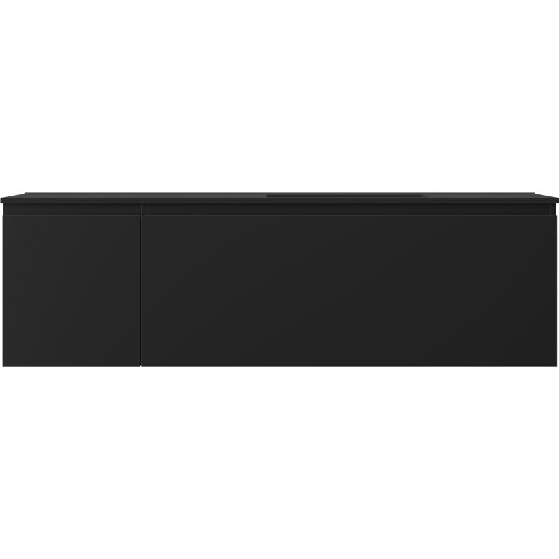Mexen Orio bathroom cabinet 160 cm with Otis right sink, 1S, 1D, black matte - 91A13-16047-3-BBFF71-W18P71