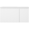 Mexen Rivel 90 cm Bathroom Cabinet with Otis Left Sink, 1S, 1D, Fluted, White Matte - 91A23-09047-3-BBFF01-W18L01