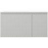 Mexen Rivel bathroom cabinet 90 cm with Otis left sink, 1S, 1D, fluted, gray matte/white matte - 91A23-09047-3-BBFF62-W18L01