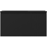 Mexen Rivel 90 cm Bathroom Cabinet with Left Otis Sink, 1 Drawer, 1 Door, Fluted, Black Matte - 91A23-09047-3-BBFF71-W18L71